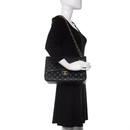 Chanel Caviar Quilted Jumbo Double Flap Black 2 of 12