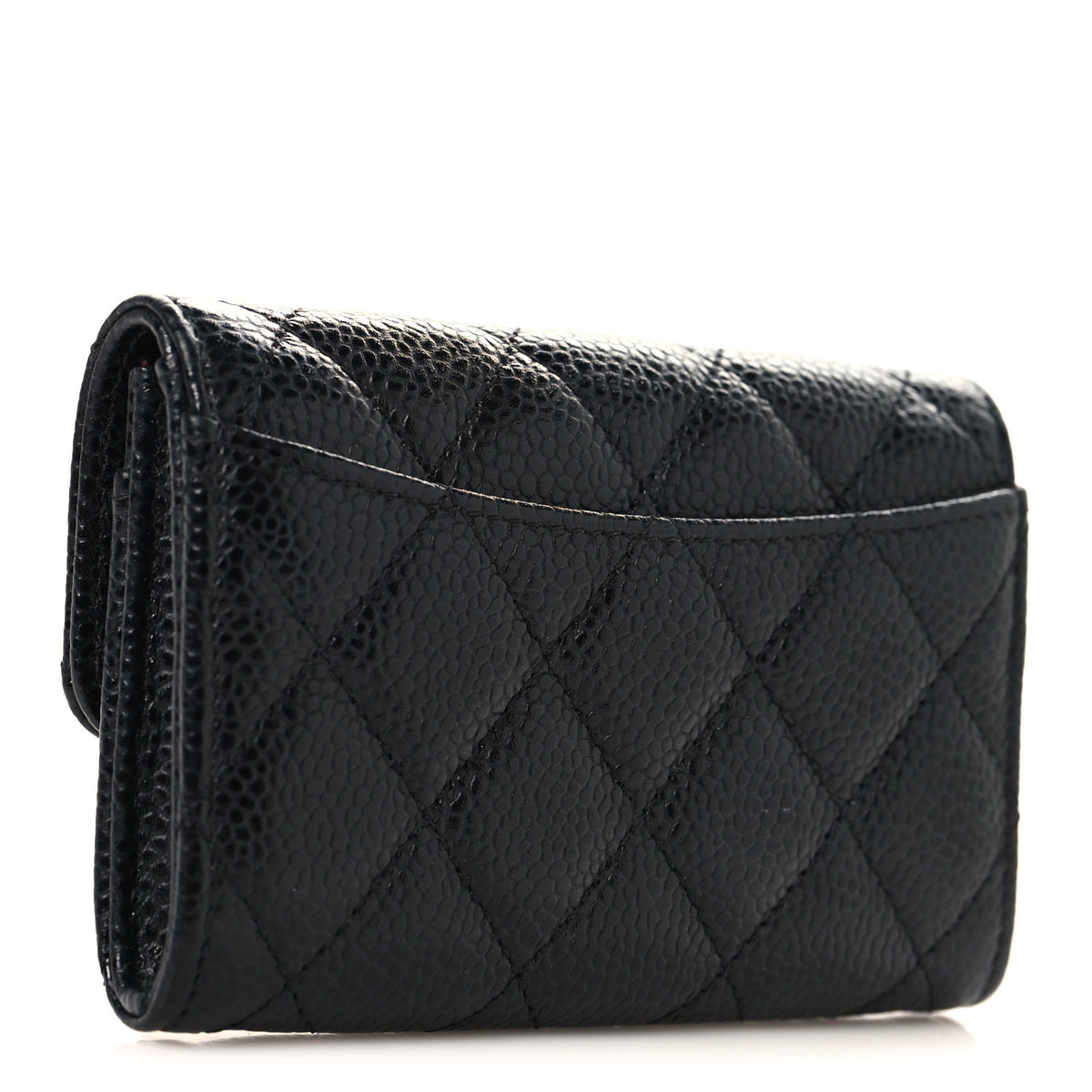 Chanel Caviar Quilted Flap Card Holder Wallet Black 3 of 9