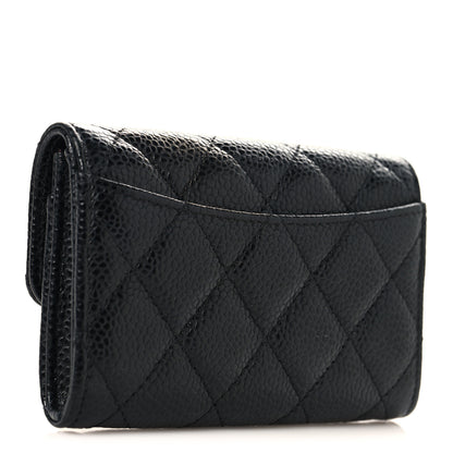 Chanel Caviar Quilted Flap Card Holder Wallet Black 3 of 9