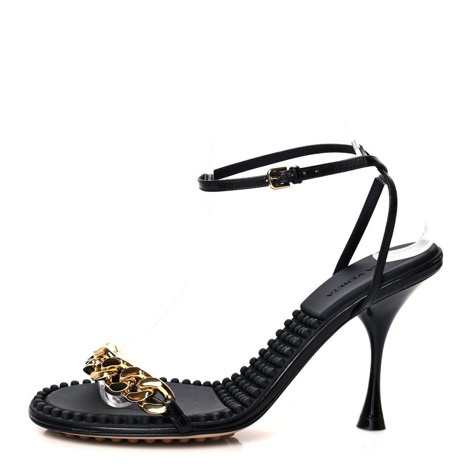 Bottega Veneta Lambskin Dot 90mm Sandals 38.5 Black 1 of 7