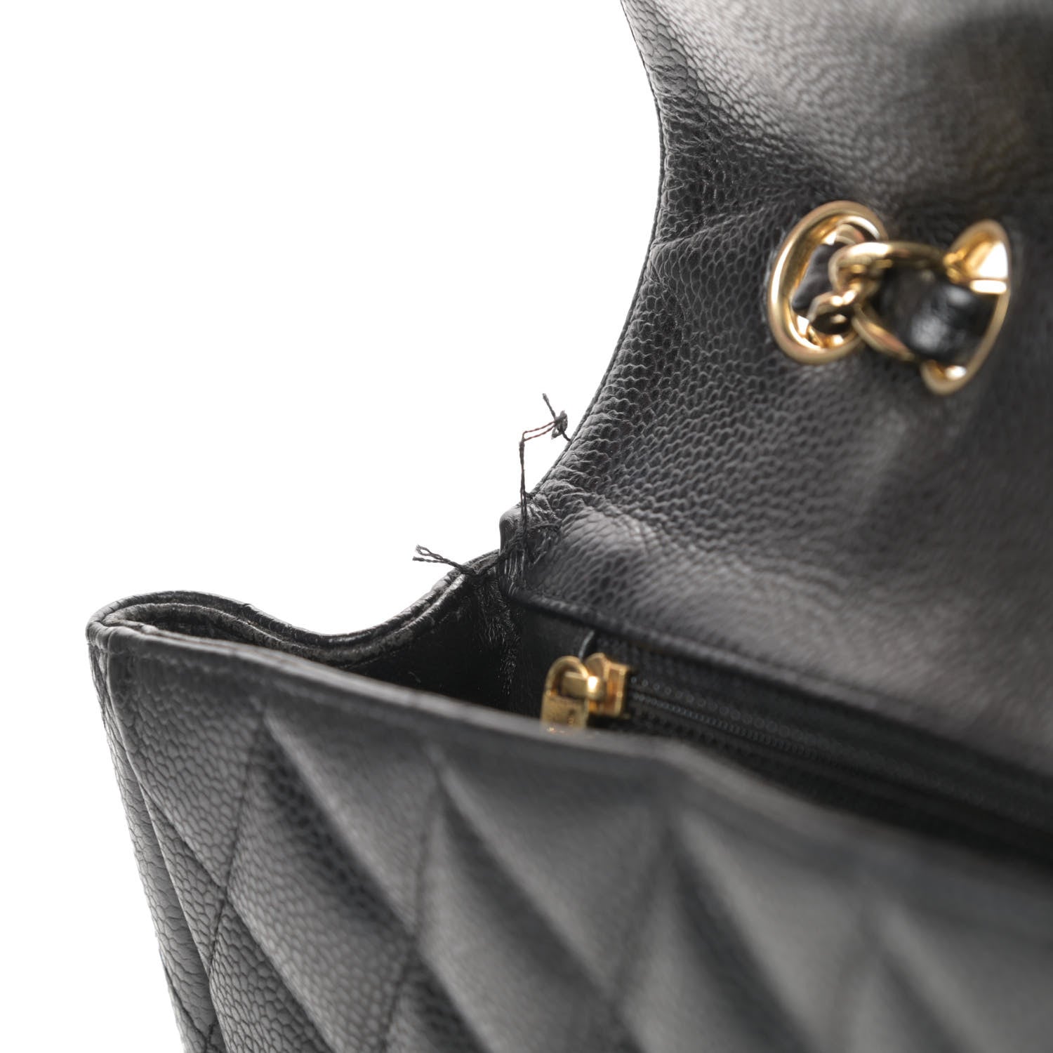 Chanel Caviar Quilted Jumbo Single Flap Black 14 of 17