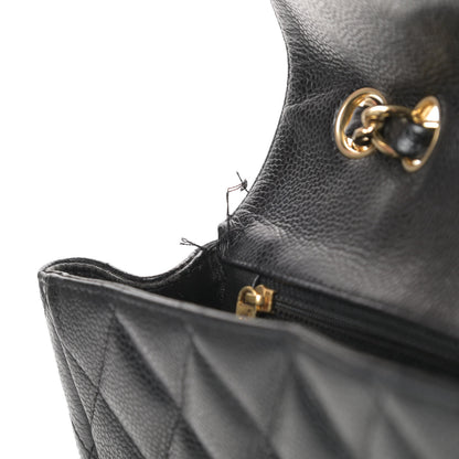 Chanel Caviar Quilted Jumbo Single Flap Black 14 of 17