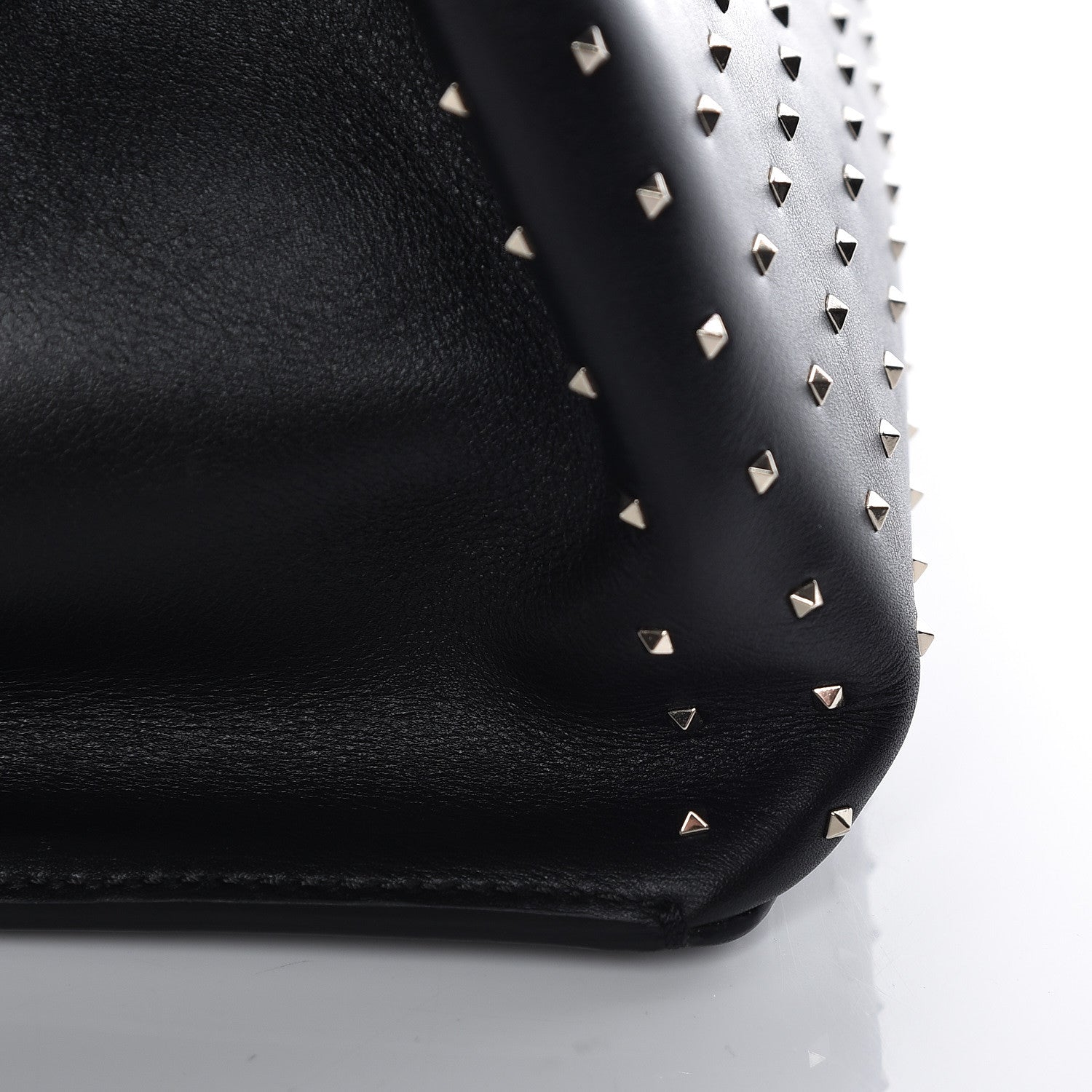 Valentino Garavani Calfskin Studded Medium Joylock Satchel Black