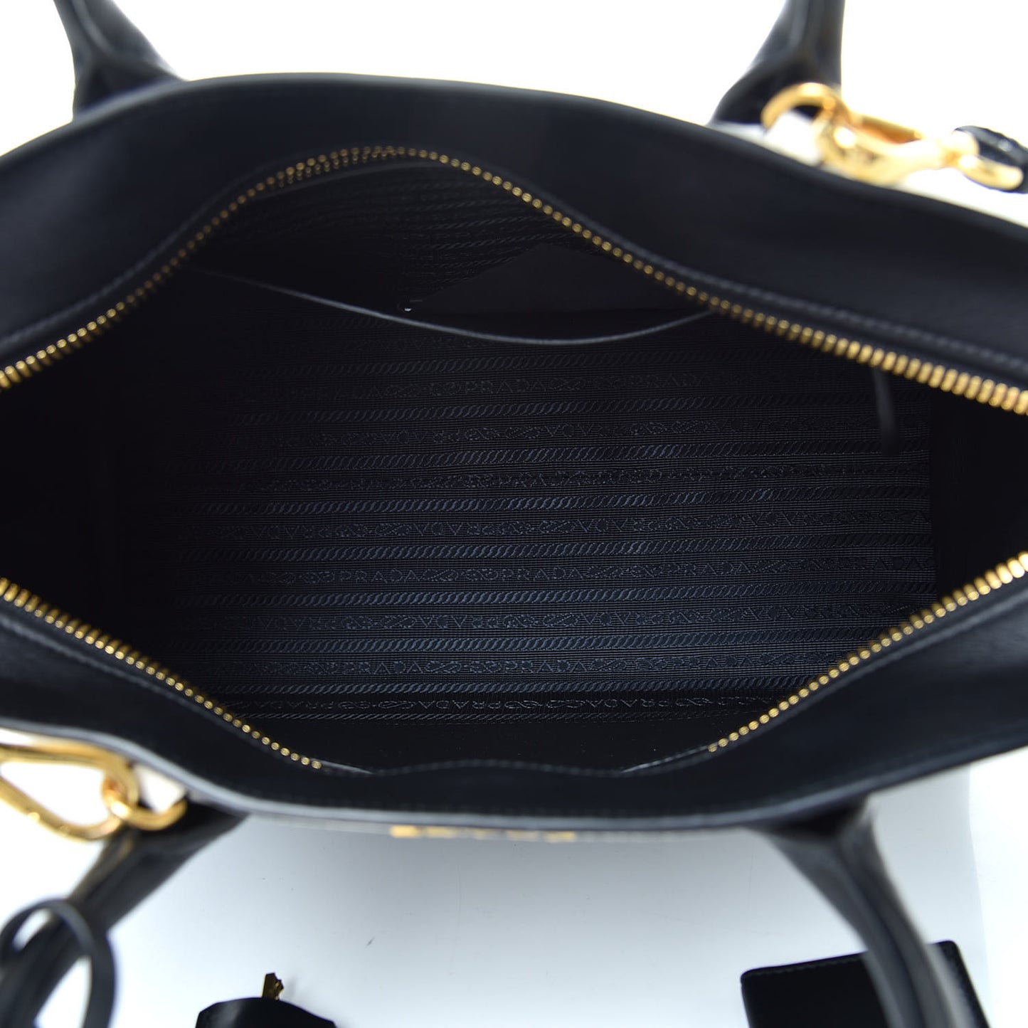 Saffiano City Calf Medium Esplanade Tote Black White