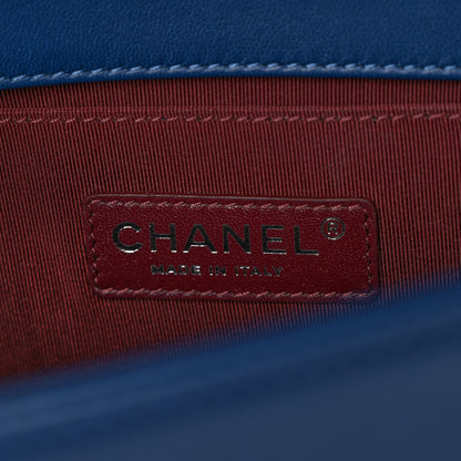 Chanel Wrinkled Lambskin Chevron Quilted Medium Boy Flap Navy 6 of 11