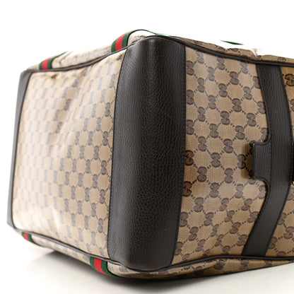 Gucci Crystal Monogram Web Large Carry On Duffle Bag Brown 9 of 13