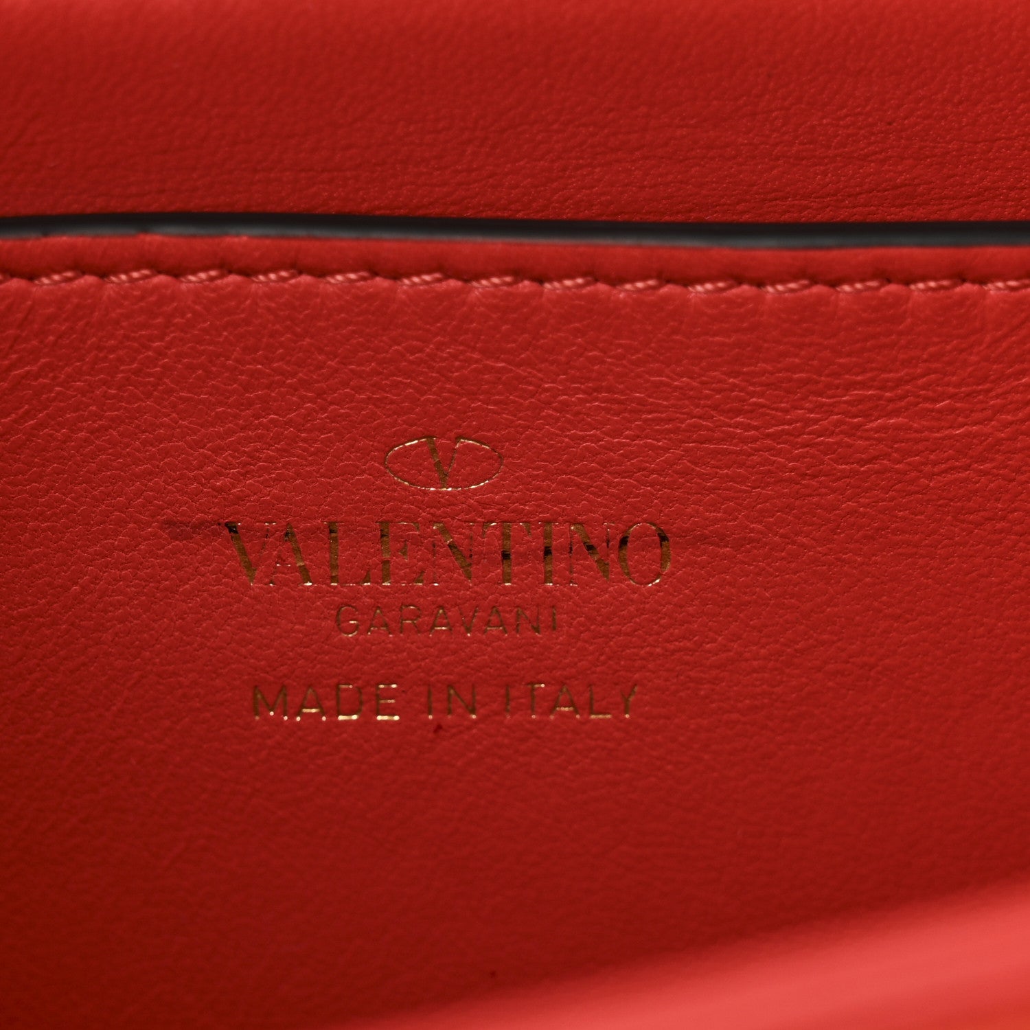 Valentino Garavani Nappa Beaded One Stud Chain Clutch Red 6 of 9