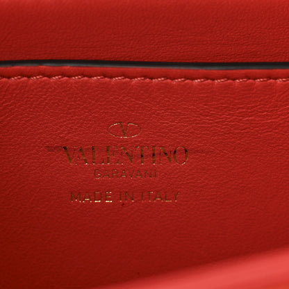 Valentino Garavani Nappa Beaded One Stud Chain Clutch Red 6 of 9