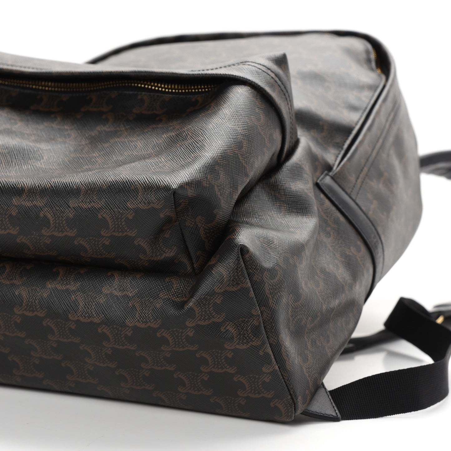 Triomphe Canvas Calfskin Backpack Tan