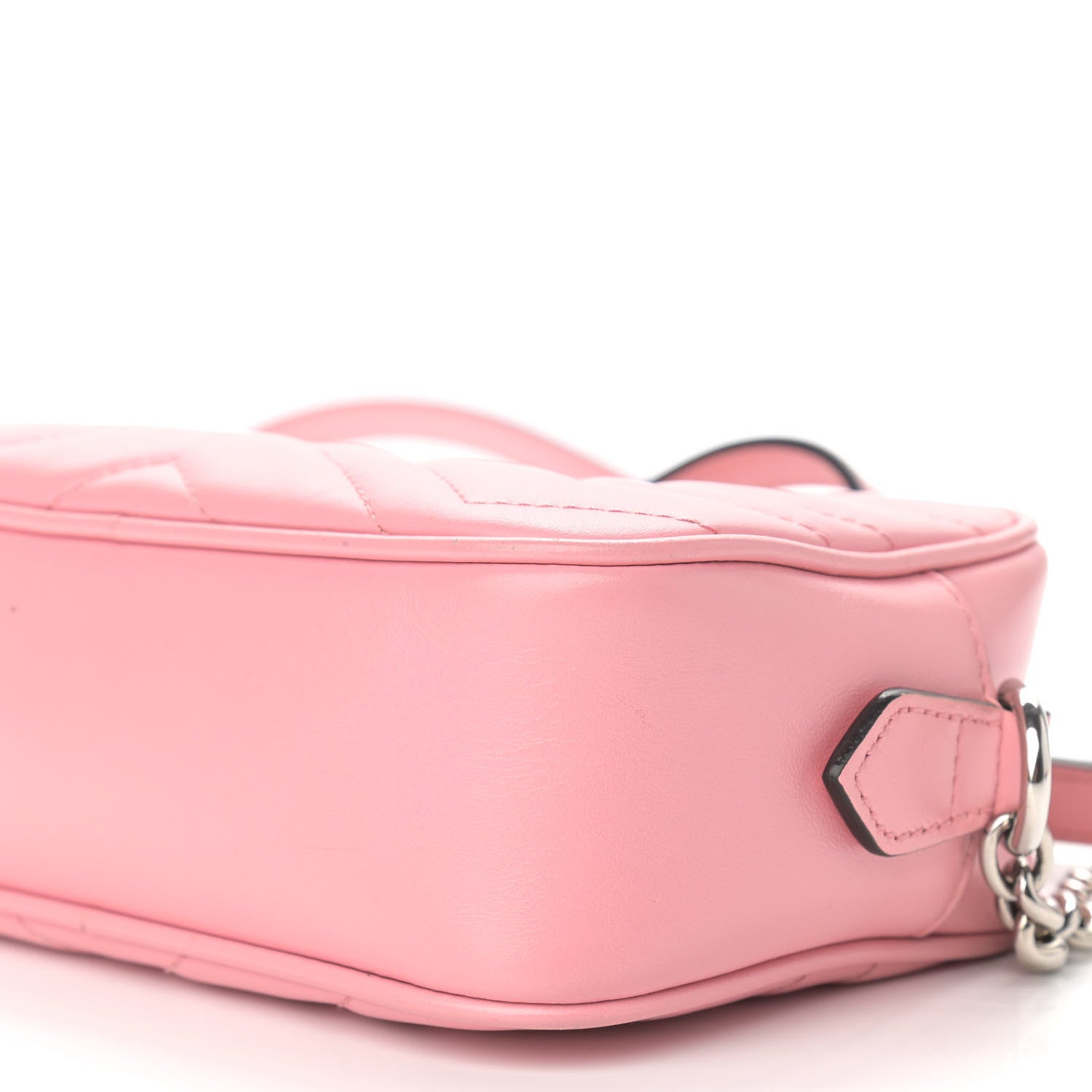 Gucci Calfskin Matelasse Mini GG Marmont Chain Shoulder Bag Wild Rose 10 of 15