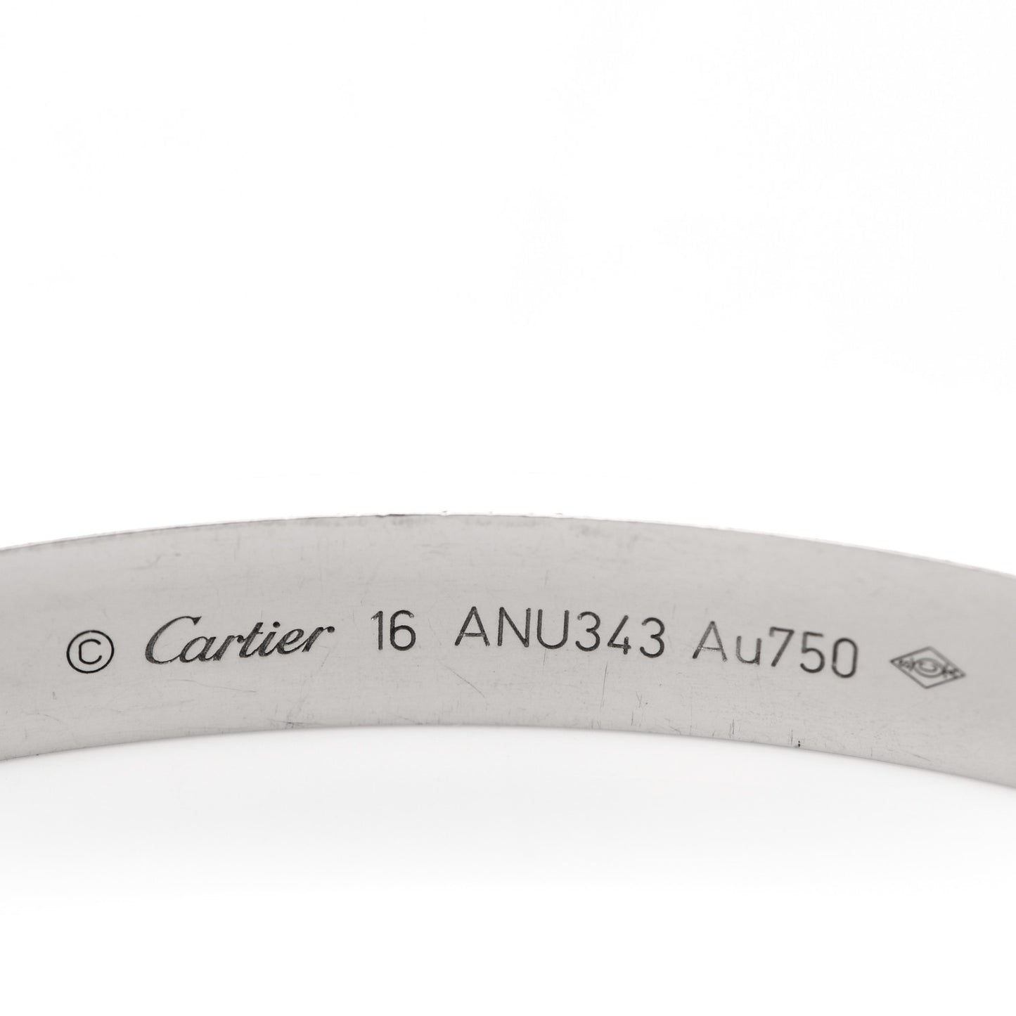18K White Gold LOVE Bracelet 16