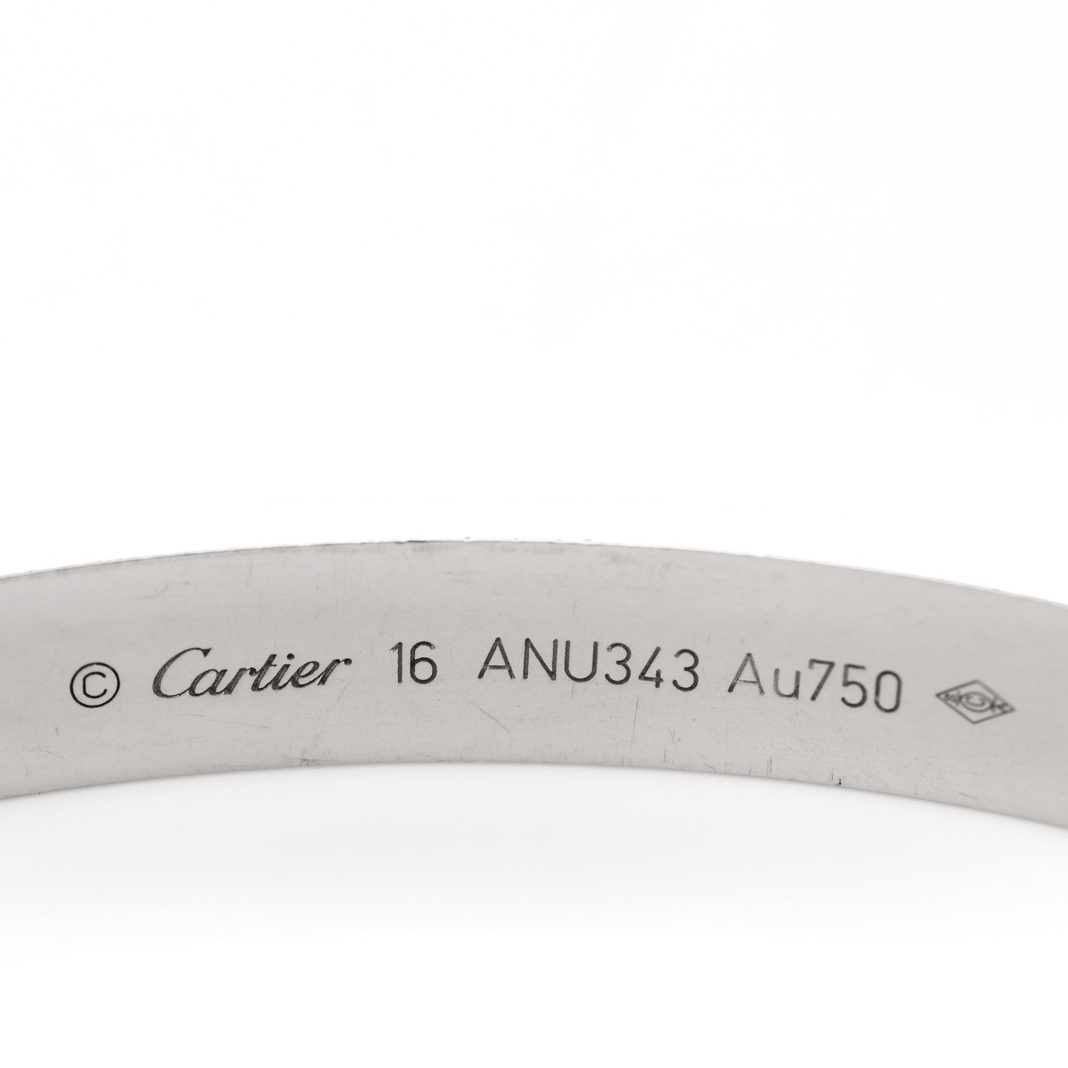 Cartier 18K White Gold LOVE Bracelet 16 5 of 6