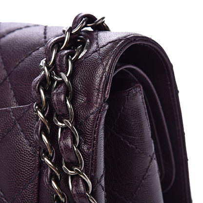 Chanel Caviar Quilted Jumbo Double Flap Dark Purple 17 of 17