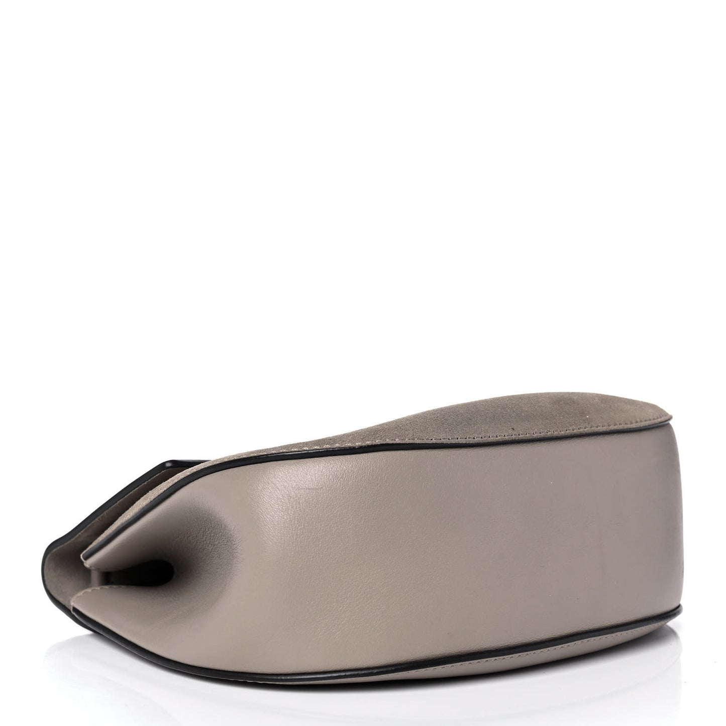 Suede Smooth Calfskin Drew Shoulder Bag Motty Grey