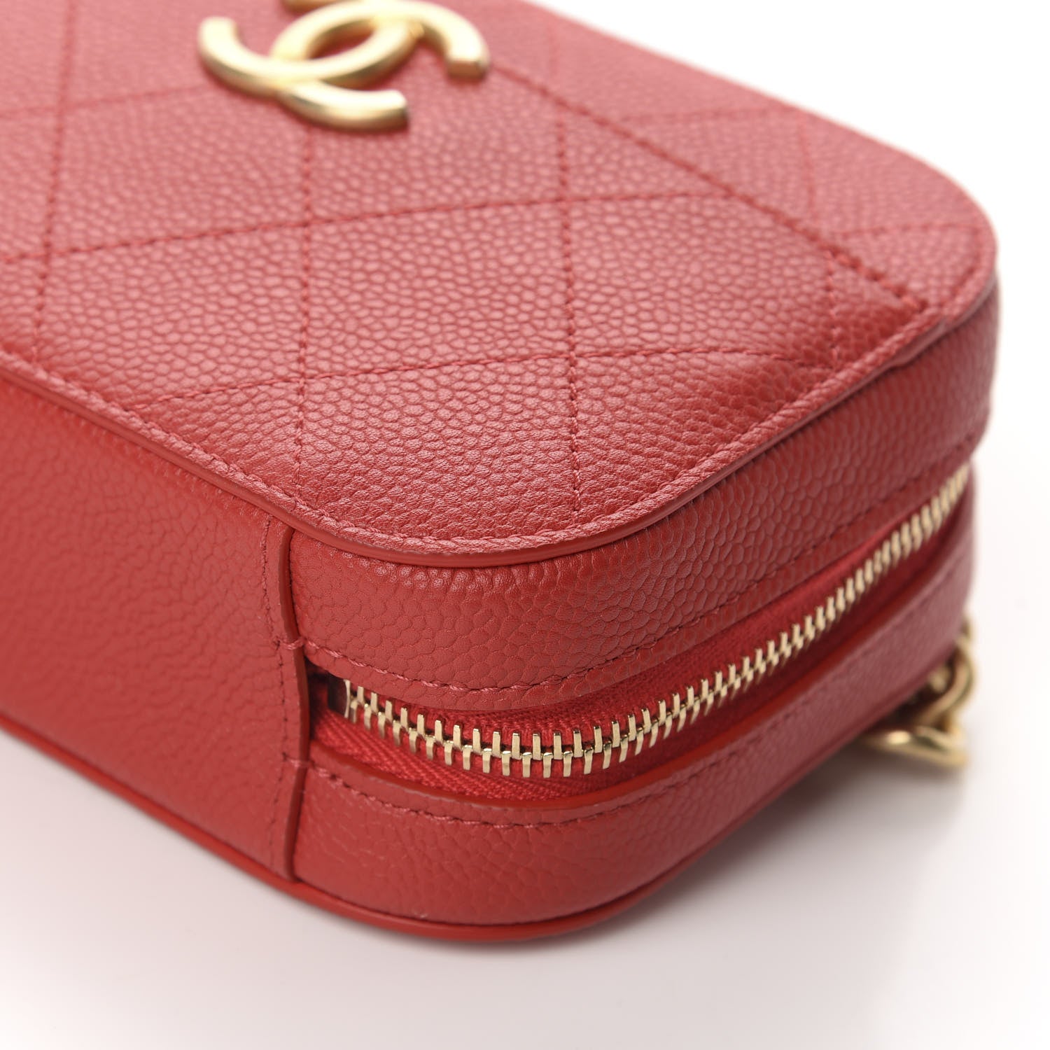 Chanel Grained Calfskin Quilted Waist Bag Red 7 of 10