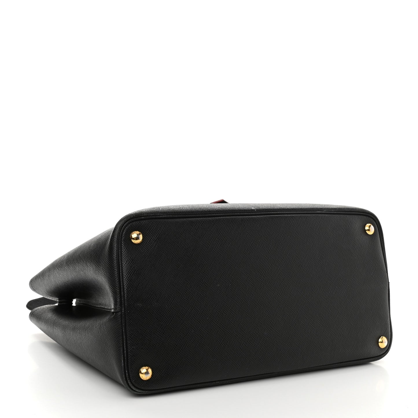 Saffiano Cuir Medium Double Bag Black Fuoco