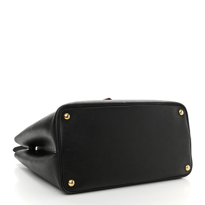 Prada Saffiano Cuir Medium Double Bag Black Fuoco 4 of 24