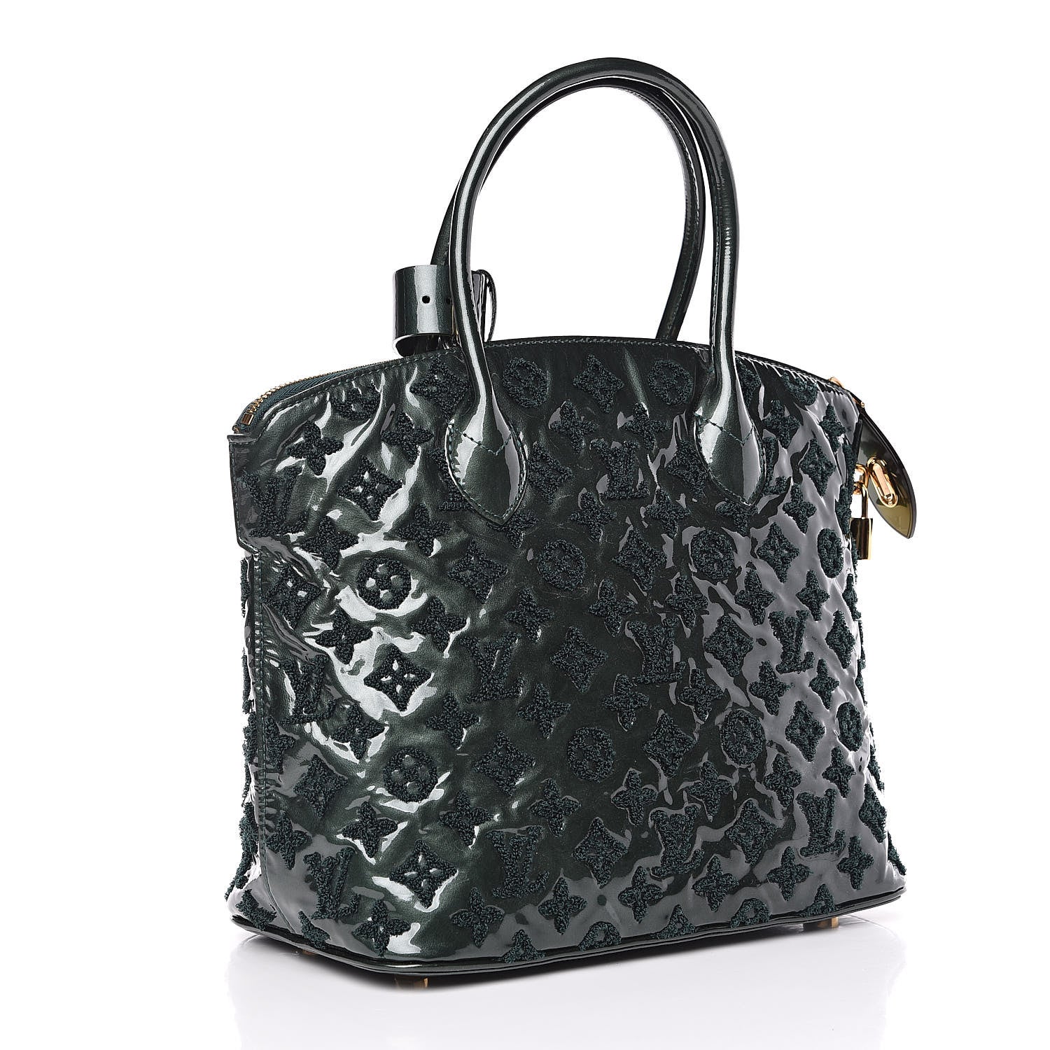 Louis Vuitton Patent Lambskin Fascination Lockit Vert Fonce 3 of 11
