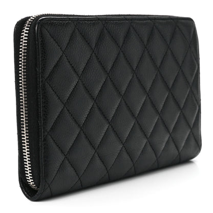 Chanel Caviar Quilted Large Zip Around Organizer Wallet Black 3 of 14