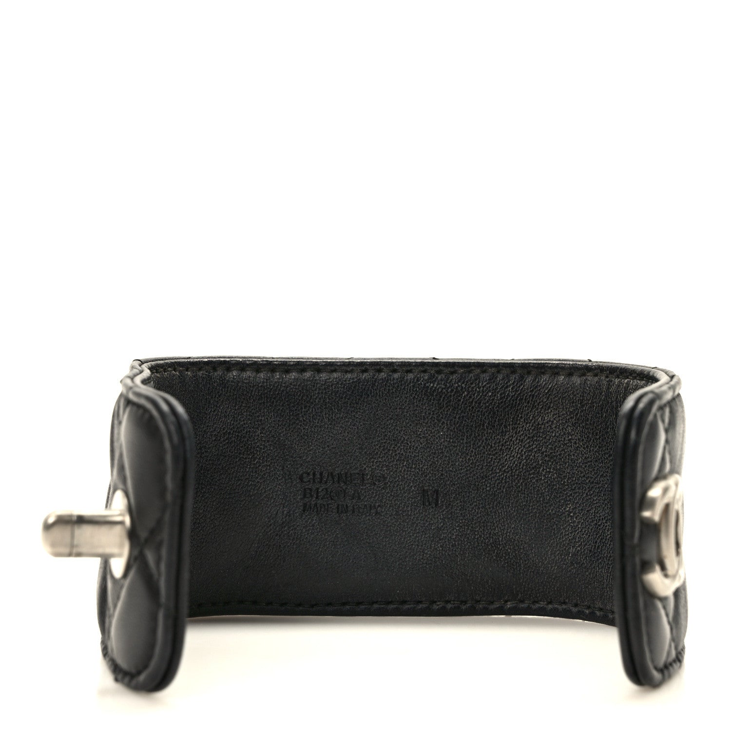 Chanel Lambskin Quilted CC Turnlock Cuff Bracelet M Black 5 of 7