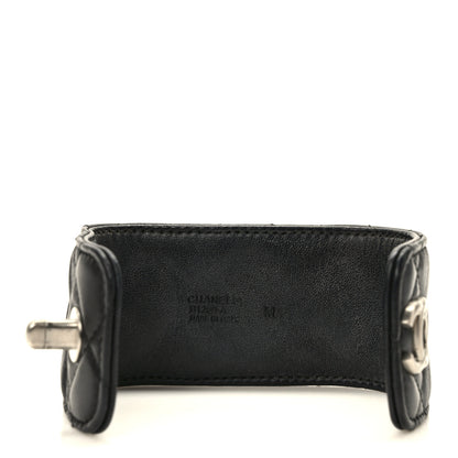 Chanel Lambskin Quilted CC Turnlock Cuff Bracelet M Black 5 of 7