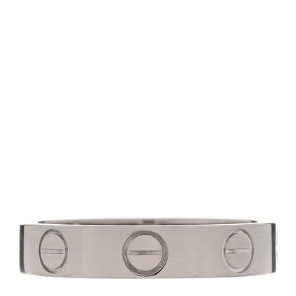 Cartier 18K White Gold 3.5mm LOVE Wedding Band Ring 47 4 1 of 5