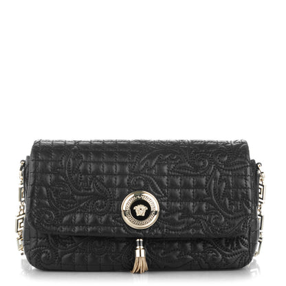 Versace Nappa Barocco Quilted Calliope Vanitas Shoulder Bag Black 1 of 7