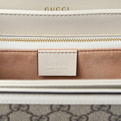 Gucci GG Supreme Monogram Horsebit 1955 Shoulder Bag Beige Mystic White 9 of 12