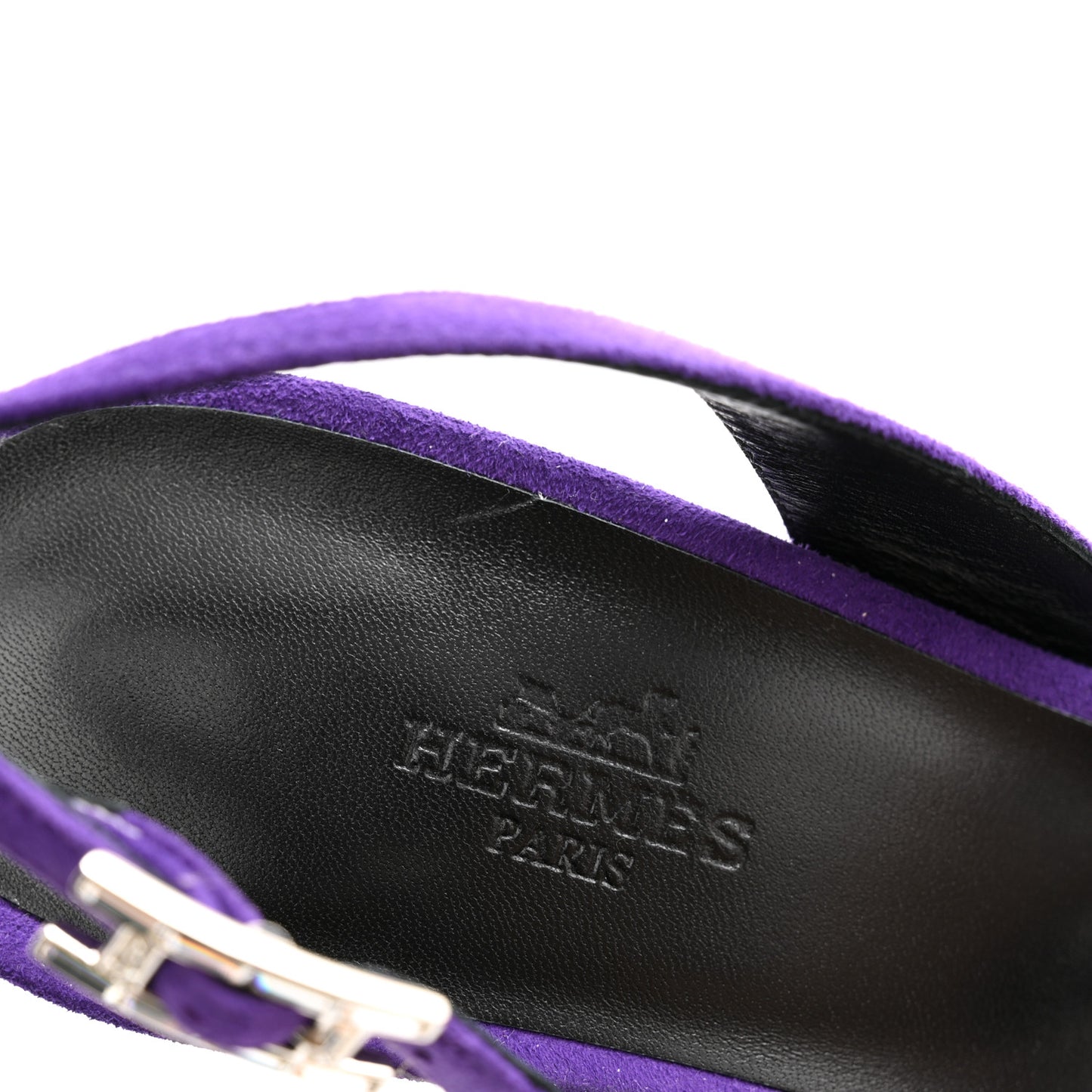 Suede Goatskin Crystal Heden 80 Sandals 38 Violet Majorette