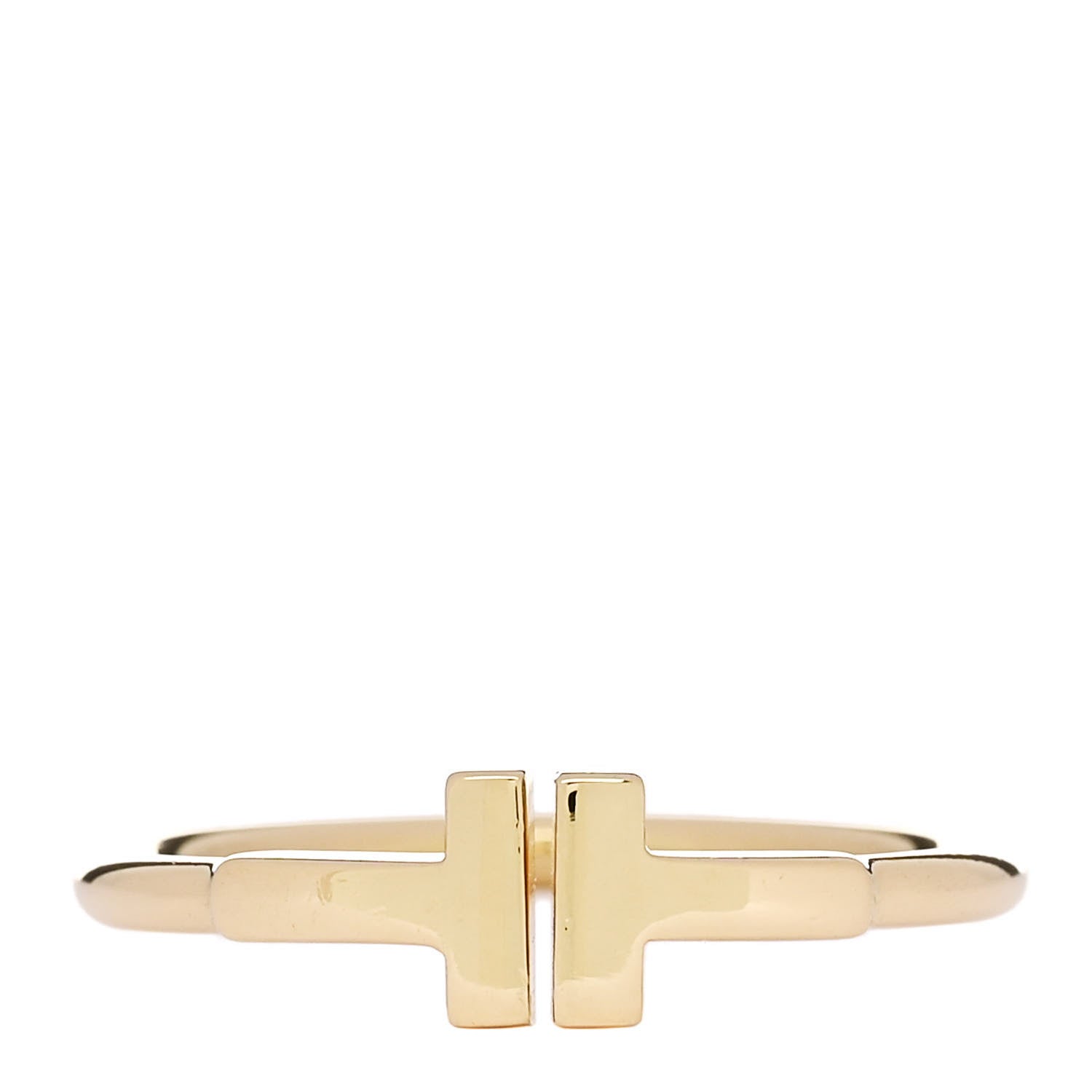Tiffany 18K Yellow Gold T Wire Ring 58 8.5 1 of 5