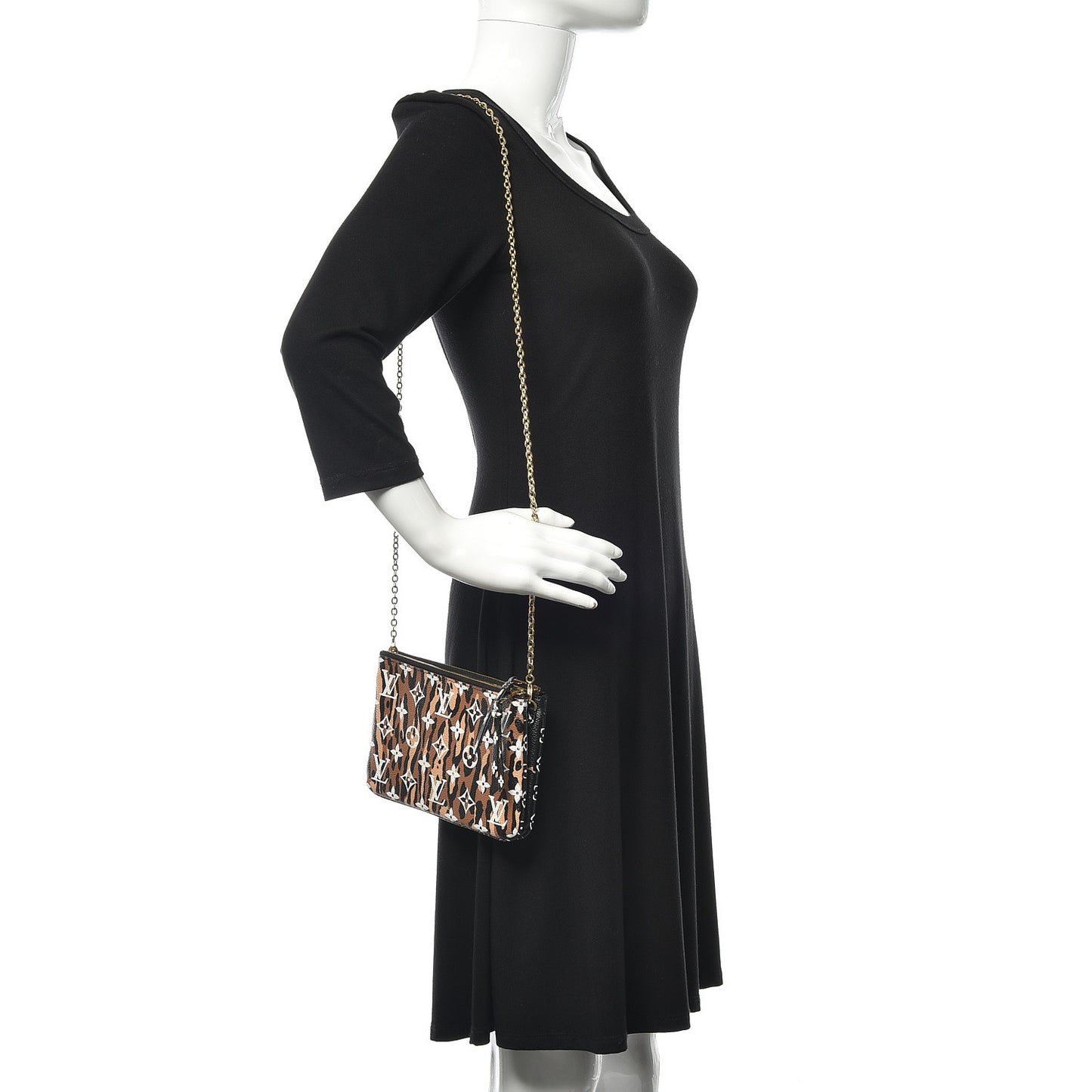 Monogram Giant Jungle Pochette Double Zip Black