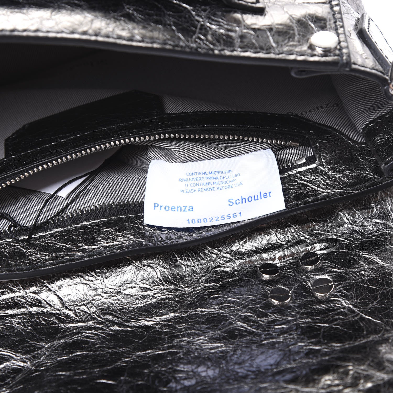 Proenza Schouler Metallic Lambskin Tiny PS1 Satchel Silver 8 of 9