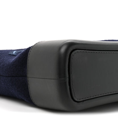 Chanel Calfskin Wool Embroidered Paris Hamburg Medium Gabrielle Hobo Dark Navy Blue 10 of 10