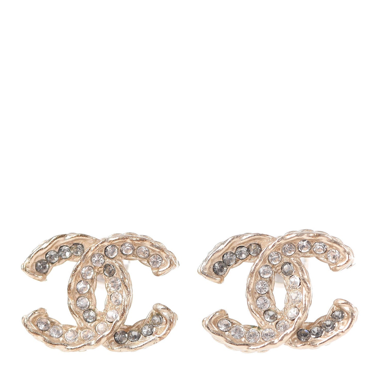 Crystal CC Earrings Light Gold