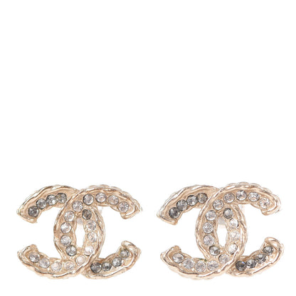 Chanel Crystal CC Earrings Light Gold 1 of 5