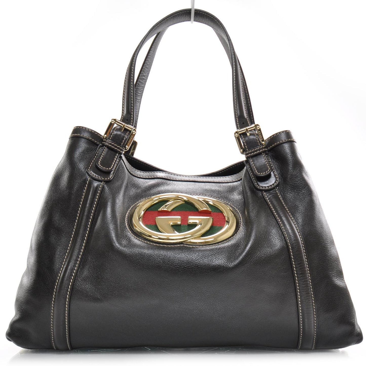 Leather Britt Tote Dark Brown