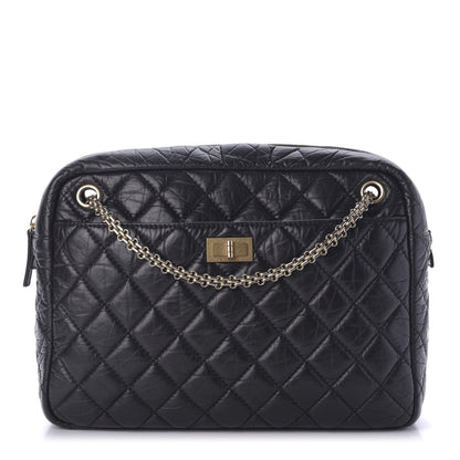 Chanel Aged Calfskin Quilted Large Reissue Camera Case Black 1 of 9