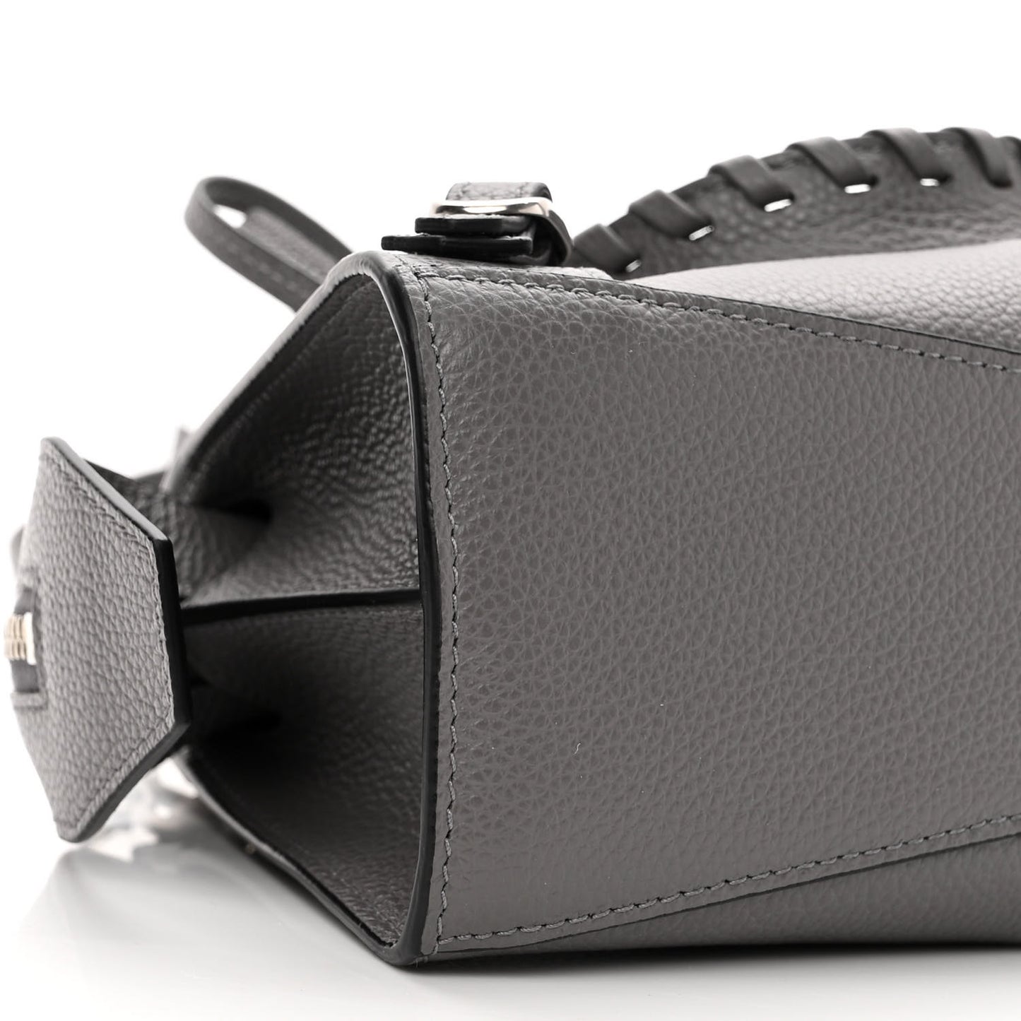 Grained Calfskin Neo Classic Silver Hardware Mini City Dark Grey