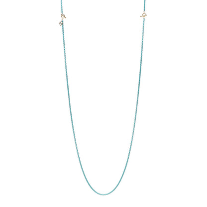 David Yurman Stainless Steel 14K Yellow Gold Acrylic Bel Aire Chain Necklace Turquoise 1 of 4