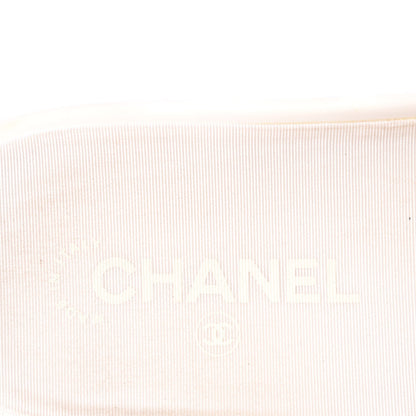 Chanel Tweed Grosgrain Camellia Flat Sandals 39 Ivory Ecru Green 7 of 9