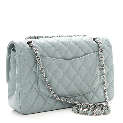 Chanel Caviar Quilted Medium Double Flap Light Blue 3 of 11