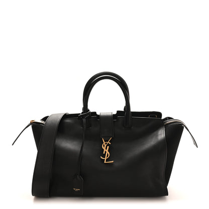 Saint Laurent Calfskin Suede Small Monogram Downtown Cabas Black 1 of 8