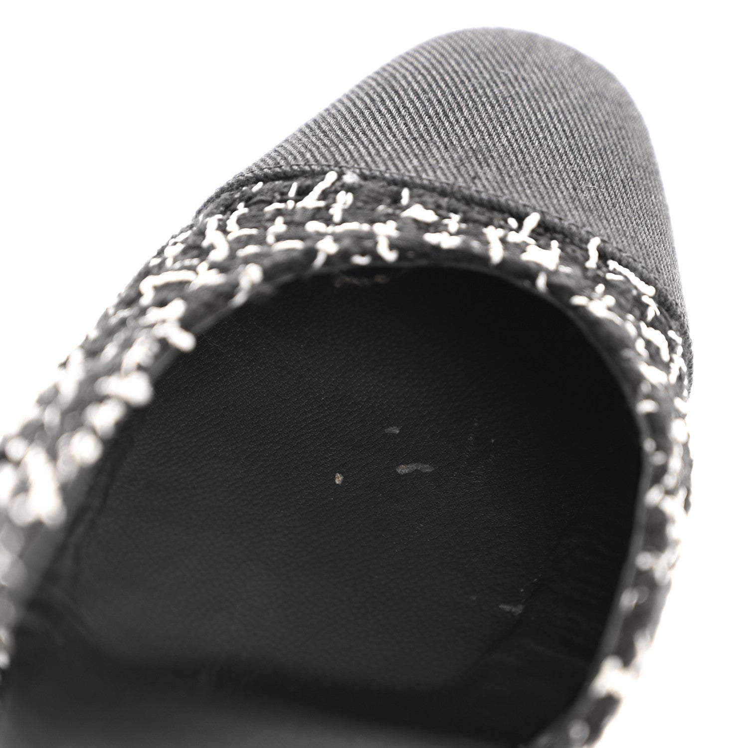 Chanel Tweed Grosgrain Cap Toe CC Slingback Pumps 39 Black White 10 of 11