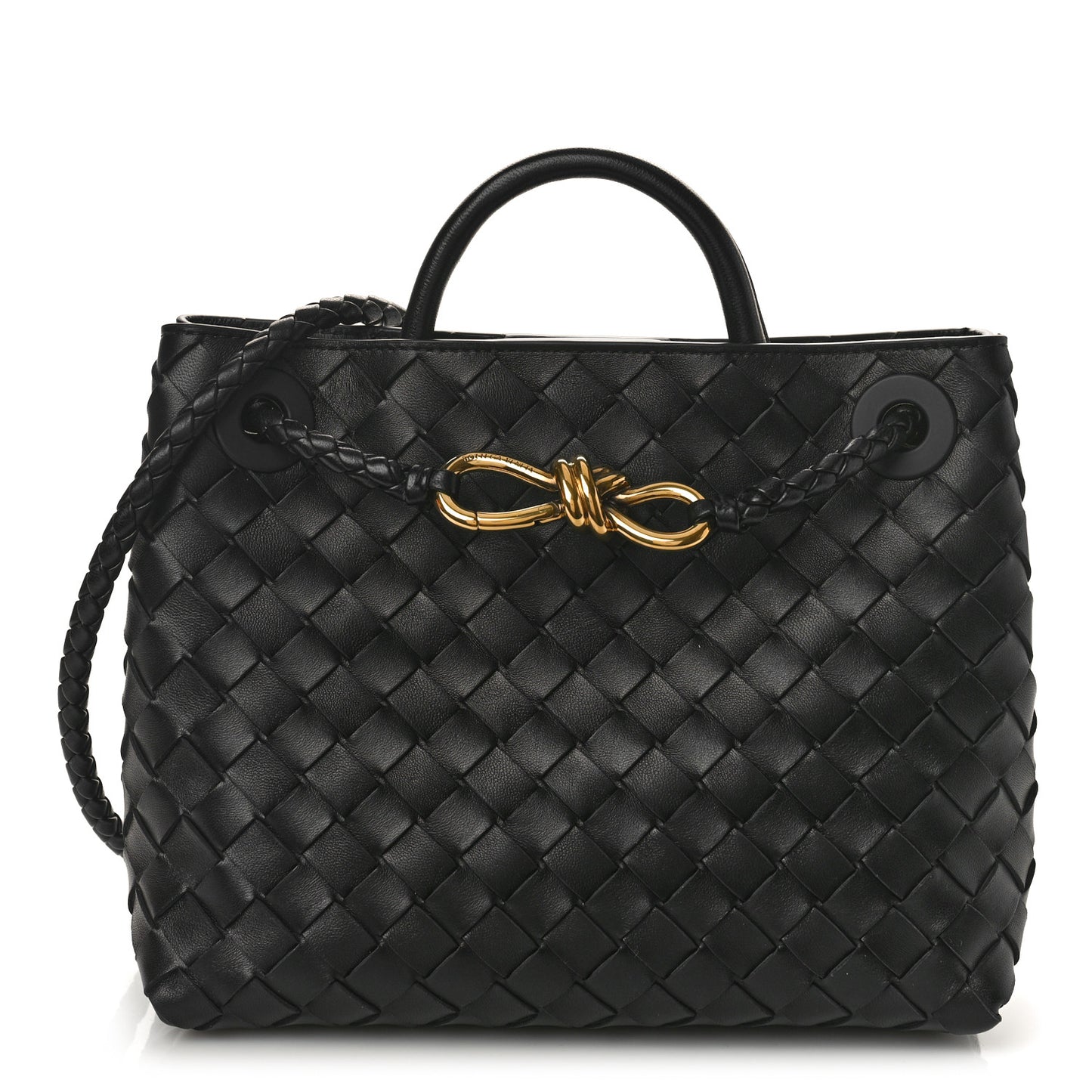 Nappa Intrecciato Small Andiamo Shoulder Bag Black