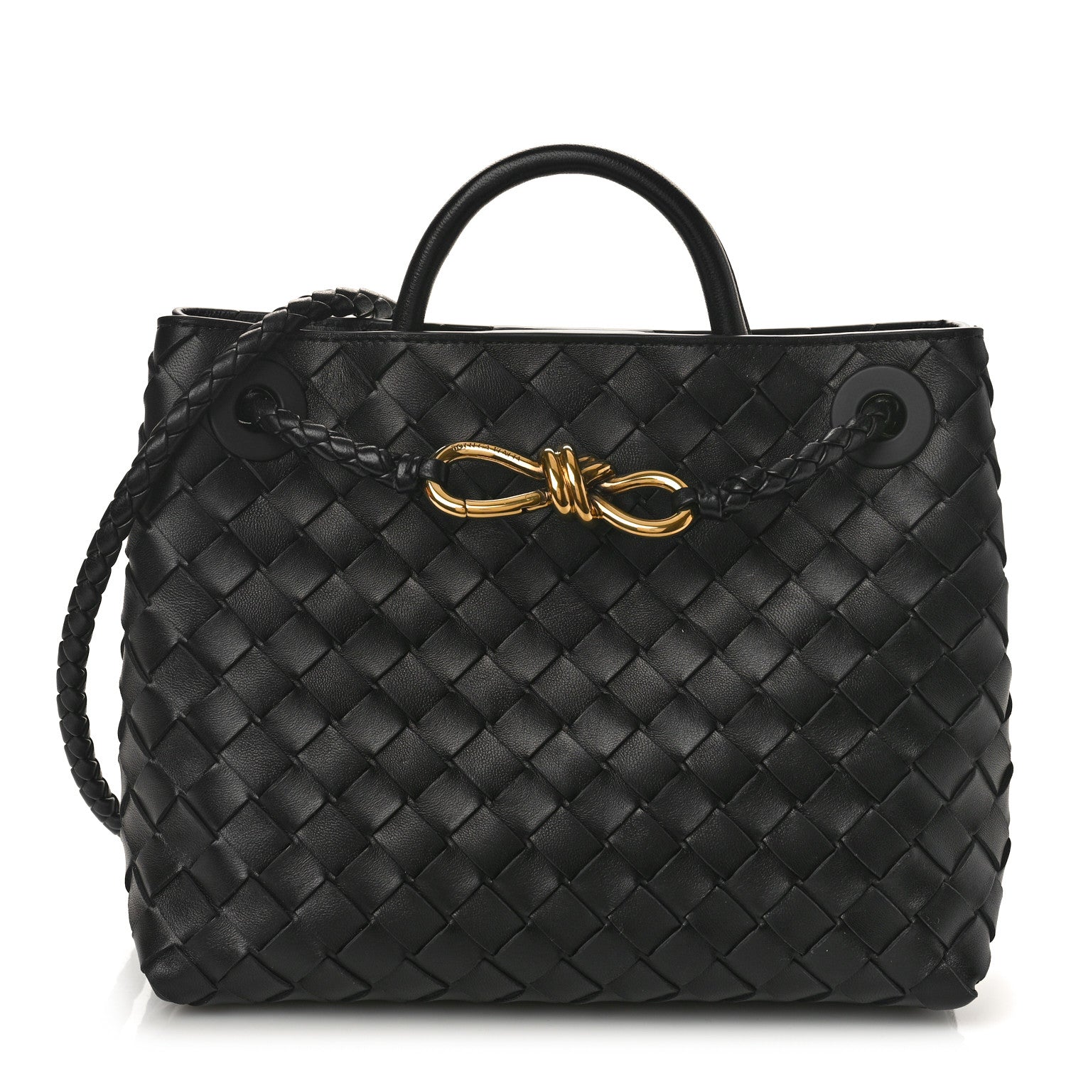 Bottega Veneta Nappa Intrecciato Small Andiamo Shoulder Bag Black 1 of 8