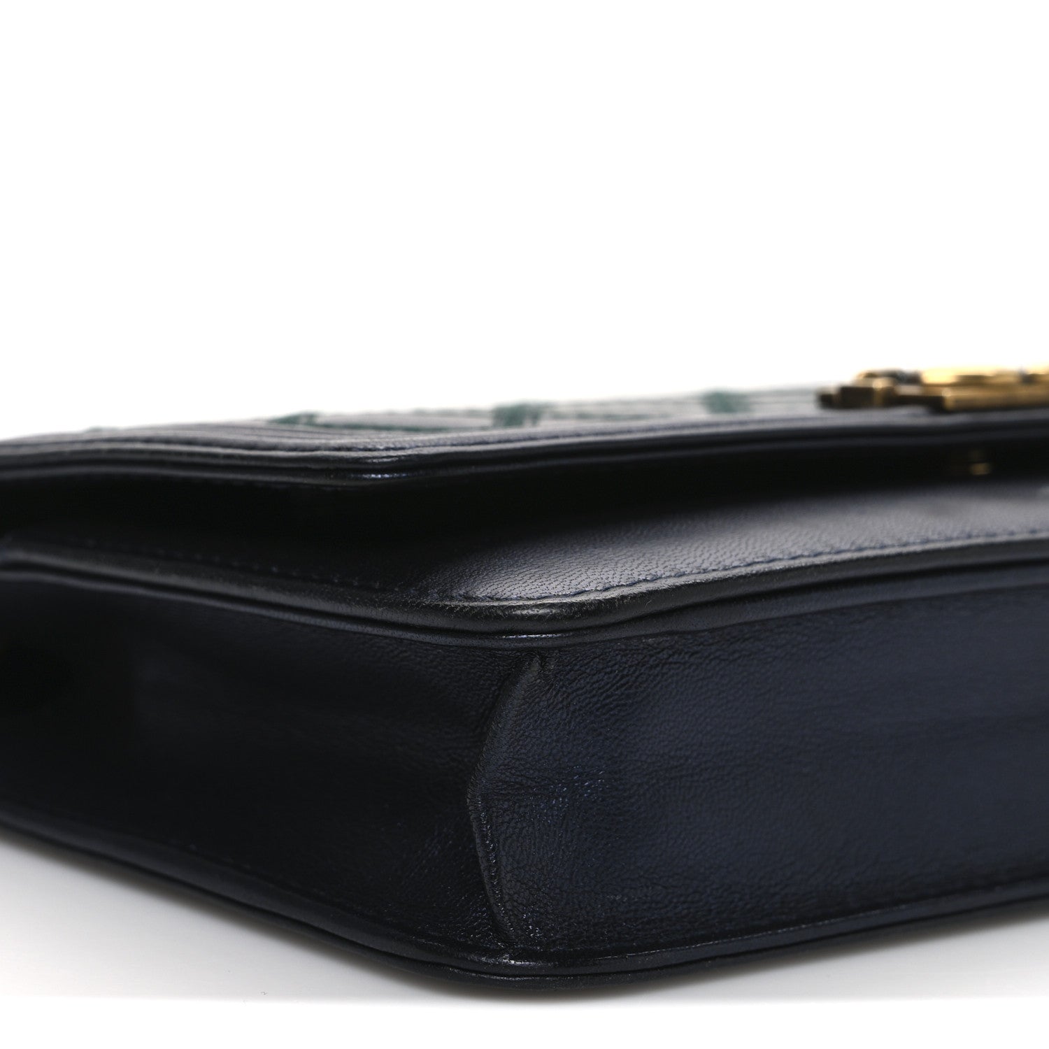 Chanel Calfskin Double Stitch Boy Wallet On Chain WOC Navy 10 of 11