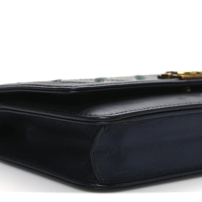 Chanel Calfskin Double Stitch Boy Wallet On Chain WOC Navy 10 of 11