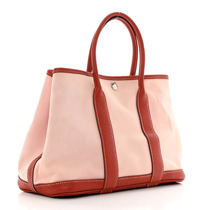 Hermes Toile Militaire Vache Country Garden Party 30 TPM Rose Sakura Rouge Duchesse 3 of 11