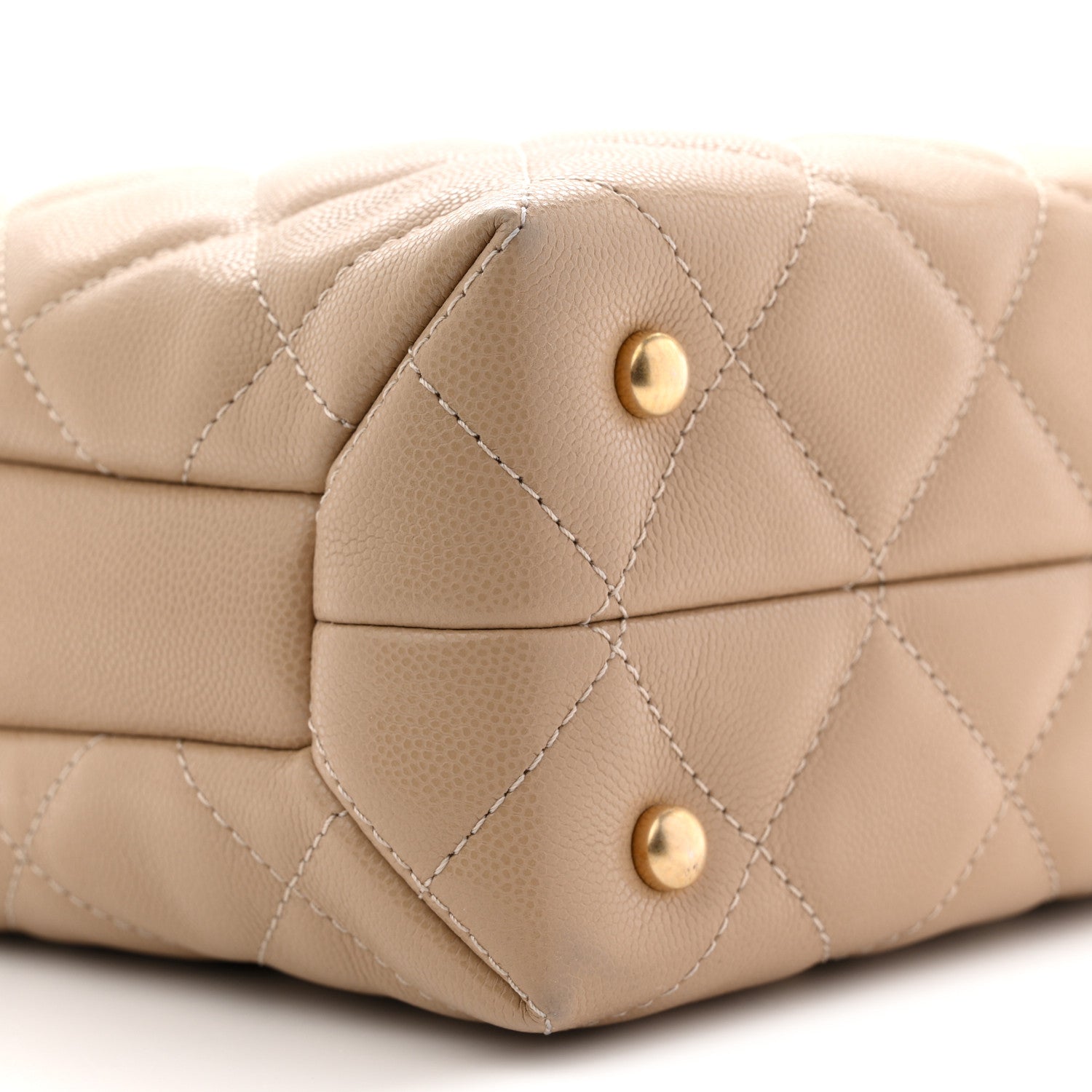 Chanel Shiny Caviar Quilted Chain Handle Shopping Tote Beige 10 of 12