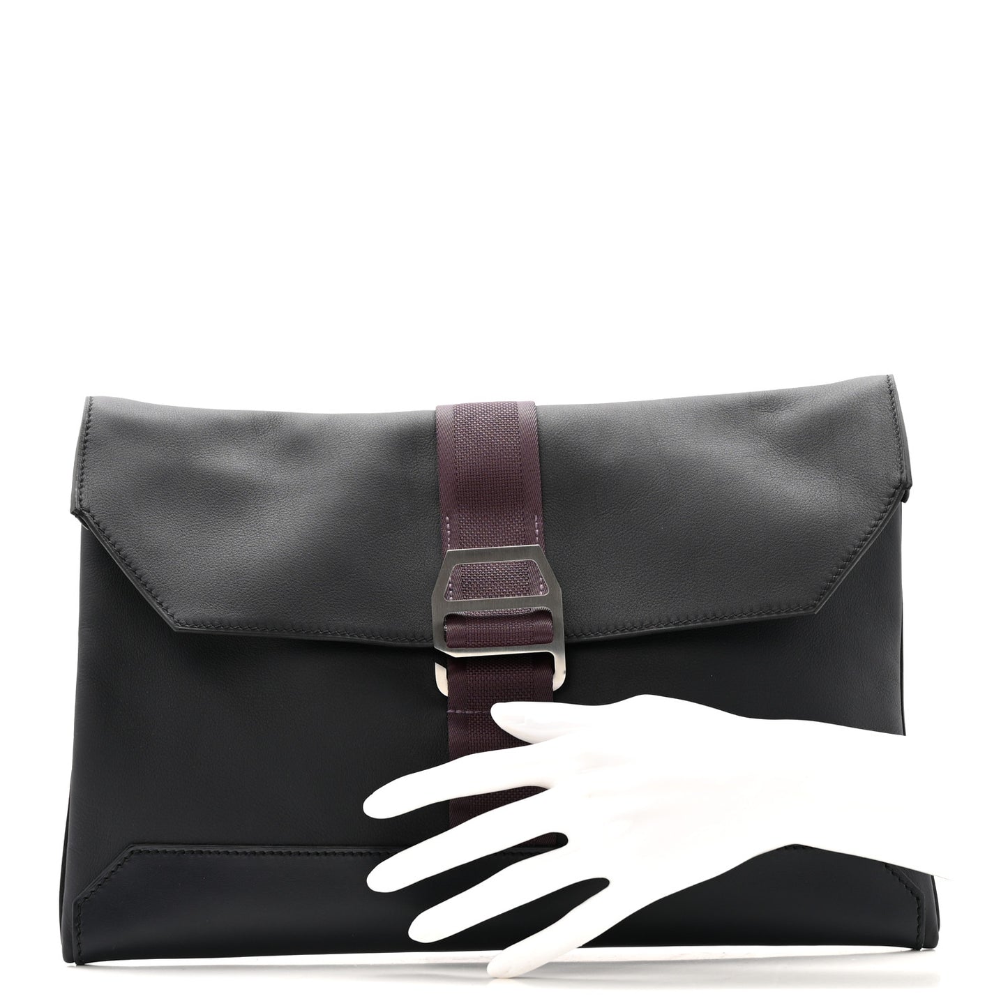 Taurillon Cristobal Vache Hunter Cityslide Clutch Bleu Indigo Raisin